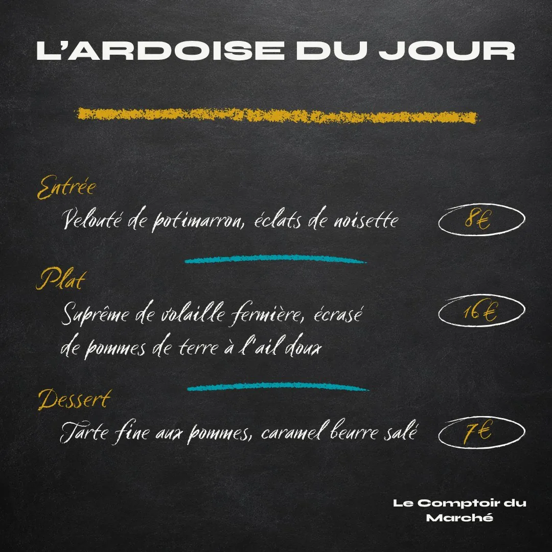 Visuel restaurant — ardoise du jour